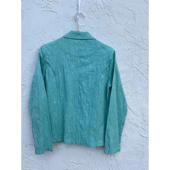Kaktus Womens Long Sleeve Button Down Swirl Jacket Blue Sz M - Picture 6 of 10